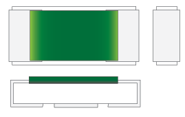 illustration of Wraparound Chip Resistors Isolated Center Pad