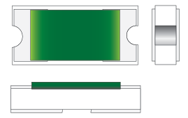 illustration of Wraparound Chip Resistors Both Mounting Pads Extended castellations