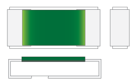 illustration of Wraparound Chip Resistors One Extended Mounting Pad