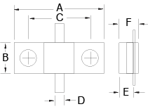 High Power RF Flanged Resistors 2 Hole