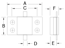 High Power RF Flanged Resistors 4 Hole